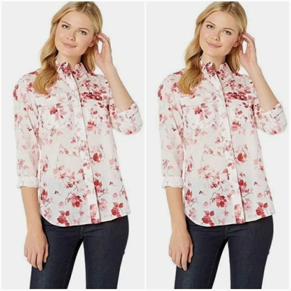 Lauren Ralph Lauren Floral Print Shirt Sz Medium